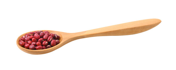 Wall Mural - Azuki Bean in wood spoon on transparent png