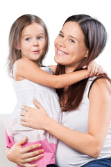 Wall Mural - Happy Mother and daughter hugging