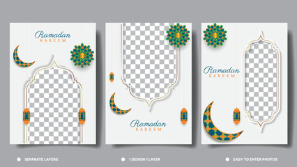 Canvas Print - set of islamic poster design for ramadan kareem. eid mubarak, eid al-fitr, eid al-adha, muharam islamic new year, etc.