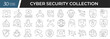 © top dog - Cyber security linear icons set. Collection of 30 icons in black