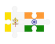 Puzzle of flags of Vatican and India, vector