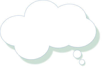 Wall Mural - Dialog message bubble with shadow effect, cloud shape