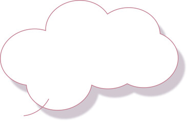 Wall Mural - Dialog message bubble with shadow effect, cloud shape