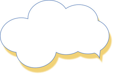Wall Mural - Dialog message bubble with shadow effect, cloud shape