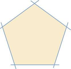 Wall Mural - Pentagon shape, can be used for frame, title, highlight or step marker