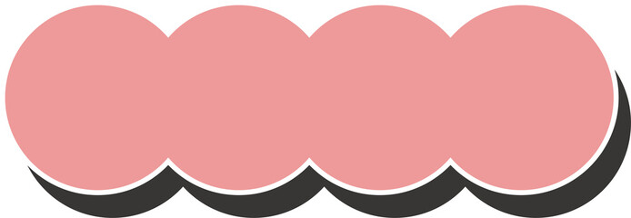 Wall Mural - circular cloth strip label-shaped color blocks that can be used for titles, highlights, or step mark