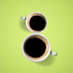 Canvas Print - Cup of tasty aroma coffee in shape of 8 number