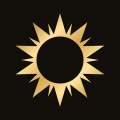 Wall Mural - gold boho celestial sun icon logo. simple modern abstract design for templates, prints, web, social 