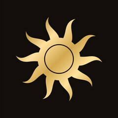 Wall Mural - gold boho celestial sun icon logo. simple modern abstract design for templates, prints, web, social 
