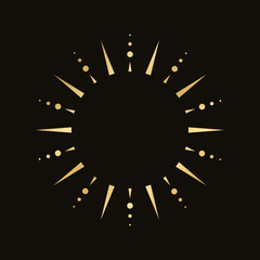 Wall Mural - gold boho celestial sun icon logo. simple modern abstract design for templates, prints, web, social 