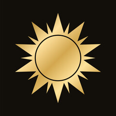 Wall Mural - golden celestial sun icon logo. simple modern abstract design for templates, prints, web, social med