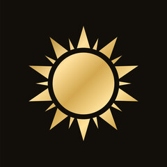 Wall Mural - golden celestial sun icon logo. simple modern abstract design for templates, prints, web, social med