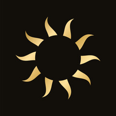 Wall Mural - golden celestial sun icon logo. simple modern abstract design for templates, prints, web, social med