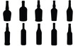 silhouette wine bottles set vector eps 10