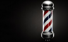 Barber Shop Pole On A Wall. Created With Generative AI Technology.