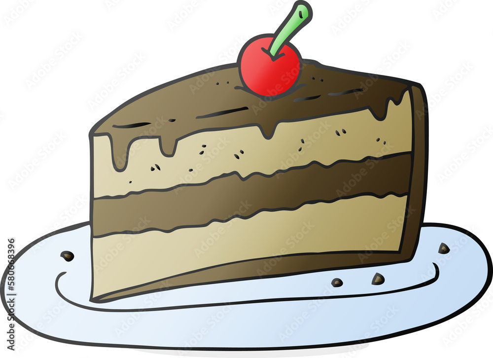 cartoon slice of cake