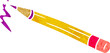 © lineartestpilot - retro cartoon doodle of a coloured pencil