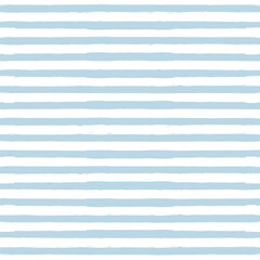 Wall Mural - Watercolor stripes vector pattern, baby blue stripe seamless background, childish pastel brush strokes. marine grunge stripes, cute paintbrush line