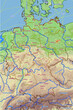 Geographische physische Karte von Deutschland