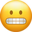 Grimacing emoji. Awkward emoticon with clenched teeth