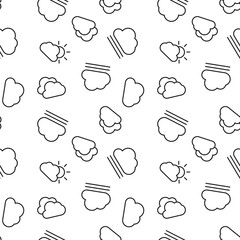 Wall Mural - seamless monochrome repeating pattern of symbols of sun and rain
