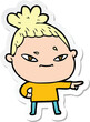 © lineartestpilot - sticker of a cartoon woman