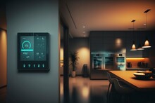 Modern smart home and control panel.AI technology generated image