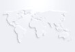 © tuomaslehtinen - White world map on white background with shadow or 3d effect. High resolution modern and clean world map in black and white.