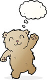 Fototapeta Pokój dzieciecy - cartoon waving teddy bear with thought bubble