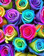 Rainbow Roses created with Generative AI Technology