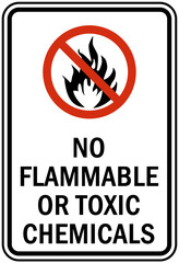 Wall Mural - Toxic chemical warning sign and labels no flammable or toxic chemicals