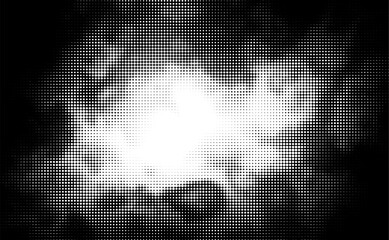 Poster - Monochrome gradient halftone dots background. Vector illustration