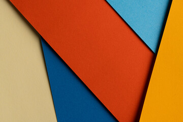 Arranged sheets of colorful carton