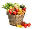 PNG Basket with vegetables. Potatoes, onions, tomatoes, cabbage and other vegetables	
