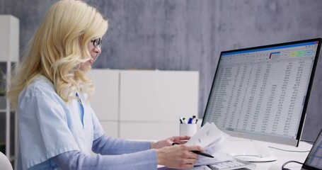 Poster - account manager in office coding medical