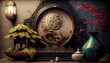 Feng Shui Ying Yang Symbol Energie und Zen Illustration Generative AI Digital Art Kunst Hintergrund Cover Magazin
