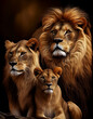 Lion with his family - generative ai