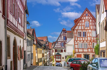 Fototapete - Street in Bad Wimpfen, Germany