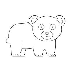 Wall Mural - Easy coloring cartoon vector illustration of a bear