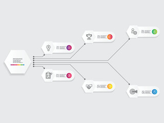 Wall Mural - horizontal steps timeline infographic element report background