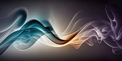 Wall Mural - abstract panoramic smoke background, generative ai