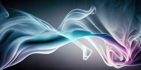 Wall Mural - abstract panoramic smoke background, generative ai