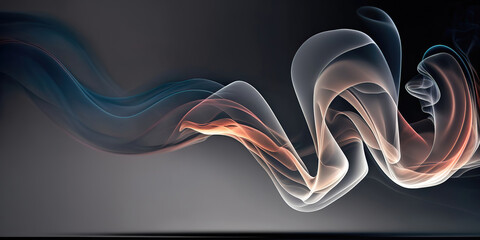 Wall Mural - abstract panoramic smoke background, generative ai