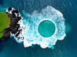anomaly circle in the ocean from above view. generative ai