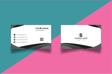 Black corporate business card,creative and clean business card,vector design.