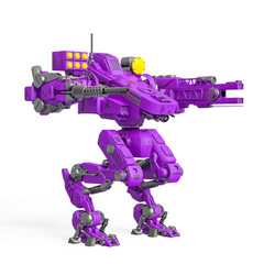 combat mech in white background