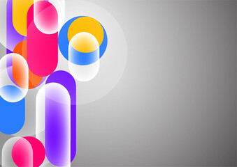 Poster - Overlapping geometric shapes and circles. Stylish trendy techno design background for business or technology presentations, internet posters or web brochure covers. Vector
