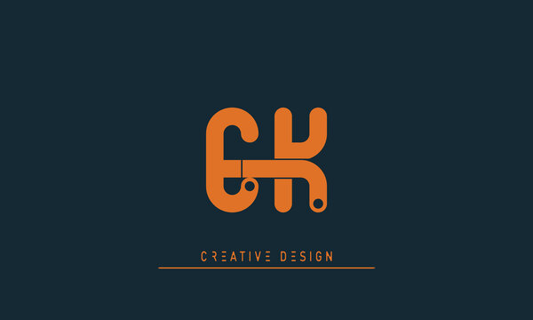 Alphabet letters Initials Monogram logo EK , KE