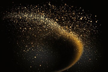 Poster - Ornament bokeh glitters background, abstract shiny background with circles, modern overlay design with sparkling glints. Gold background, glittering sparks with effect. Generative AI
