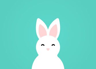 Wall Mural - cute white easter bunny. baby rabbit.